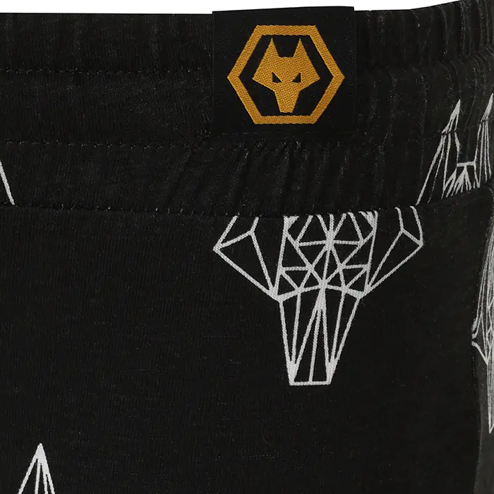Wolverhampton Wanderers Shop | Graphic Print Pyjama Set – Kids – Black Wolverhampton Wanderers Merchandise